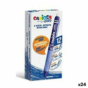 Ensemble de Stylos Carioca Bleu 0,7 mm (24 Unités) (12 Pièces)