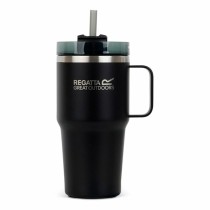Cup with Straw Regatta Thermo Insulated Mug Black 600 ml Stainless steel