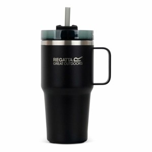 Cup with Straw Regatta Thermo Insulated Mug Black 600 ml Stainless steel