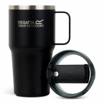 Cup with Straw Regatta Thermo Insulated Mug Black 600 ml Stainless steel
