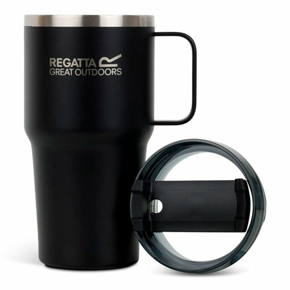 Cup with Straw Regatta Thermo Insulated Mug Black 600 ml Stainless steel
