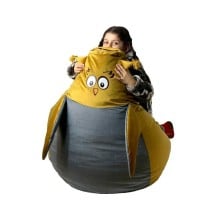 Puff GO GIFT Gold Grau Samt 130 x 90 cm