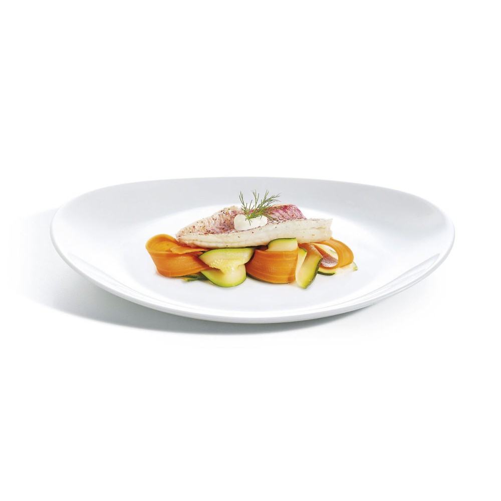 Assiette plate Luminarc Friends Time Blanc verre 30 x 26 cm (12 Unités)
