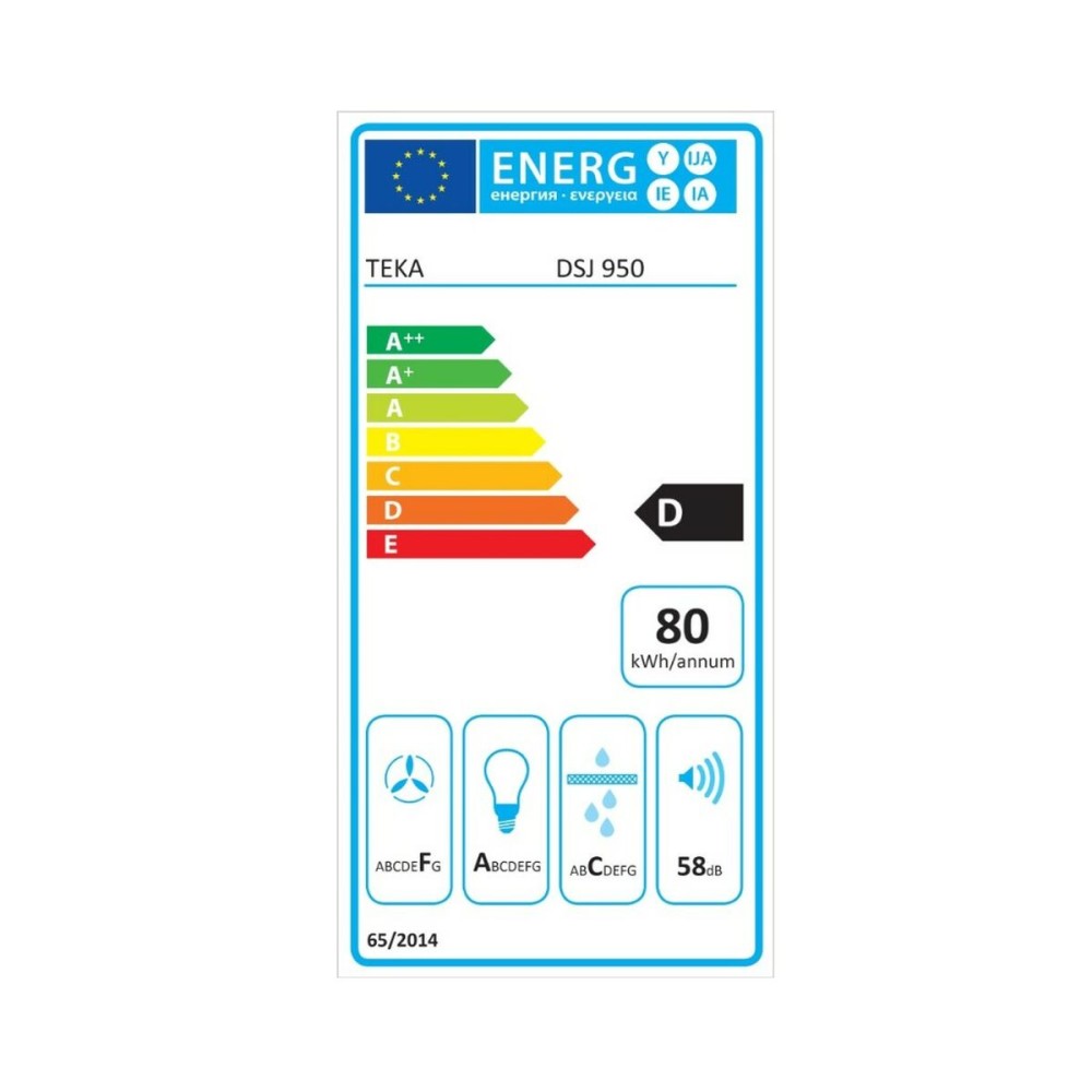 Hotte standard Teka 8421152157305 90 cm 401 m3/h 105W D Noir Acier Acero inoxidable