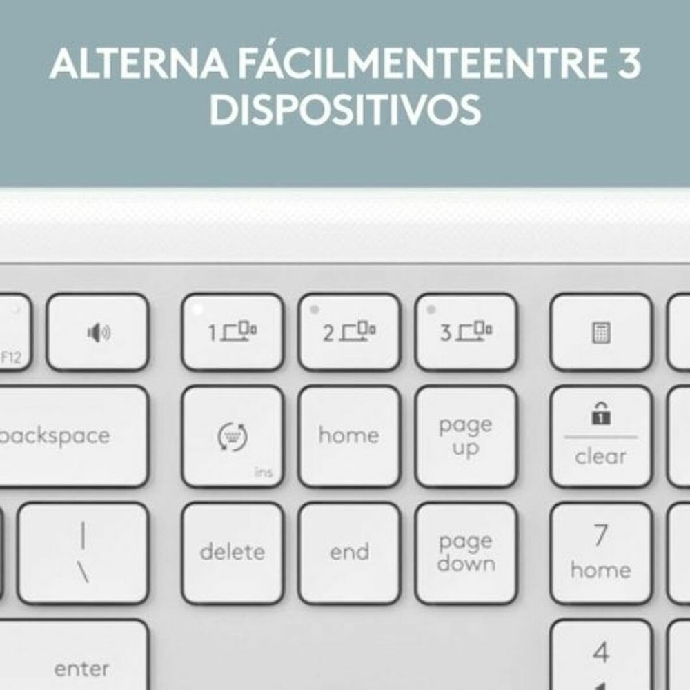Keyboard and Mouse Logitech 920-012596 White Spanish QWERTY