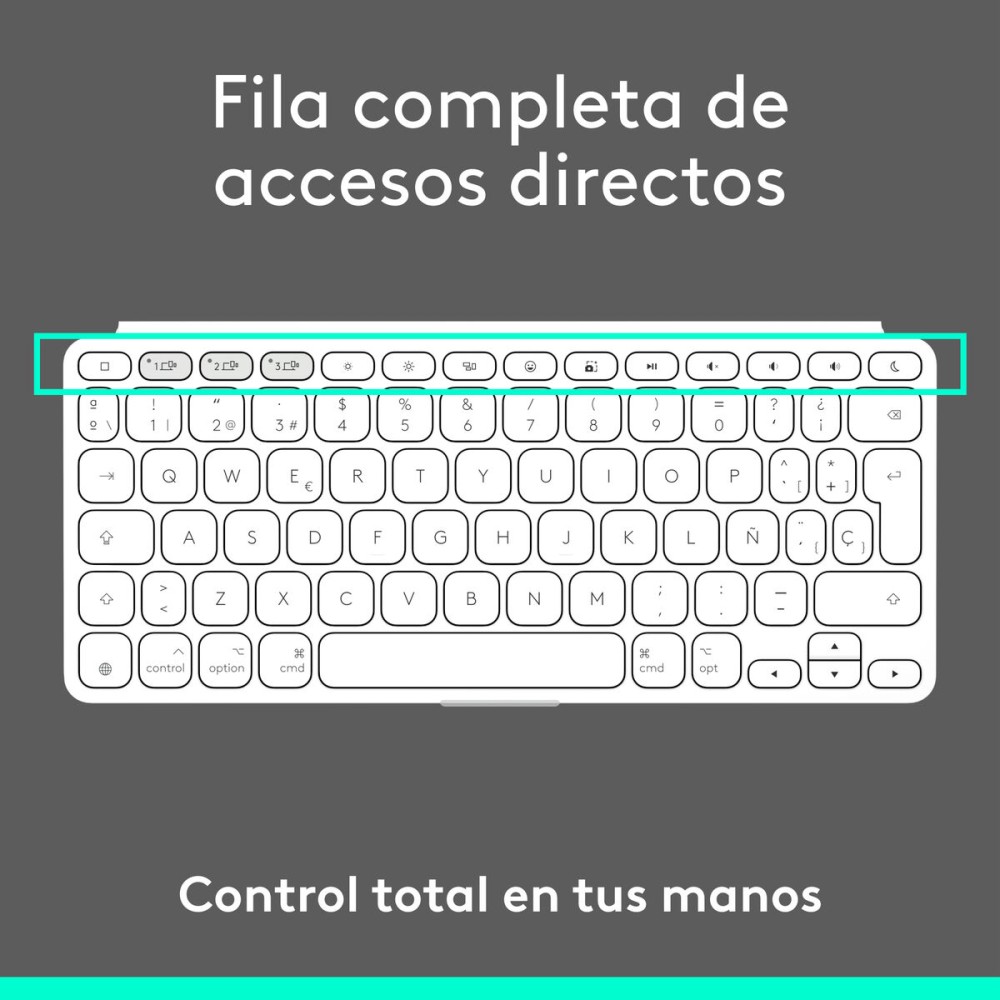 Bluetooth Keyboard Logitech 920-013011 Spanish Qwerty Grey White/Grey
