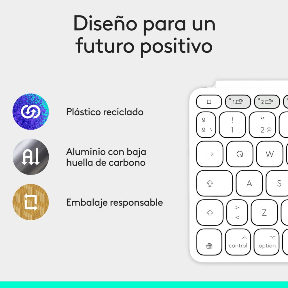 Bluetooth Keyboard Logitech 920-013011 Spanish Qwerty Grey White/Grey