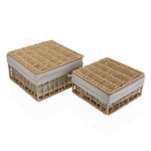 Panier à linge Versa Nadir Marron Algues marines 23 x 12,5 x 23 cm