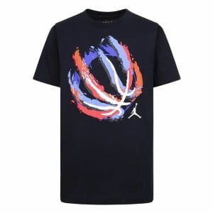 Child's Short Sleeve T-Shirt Jordan Jdb Bball Fire Ss Black
