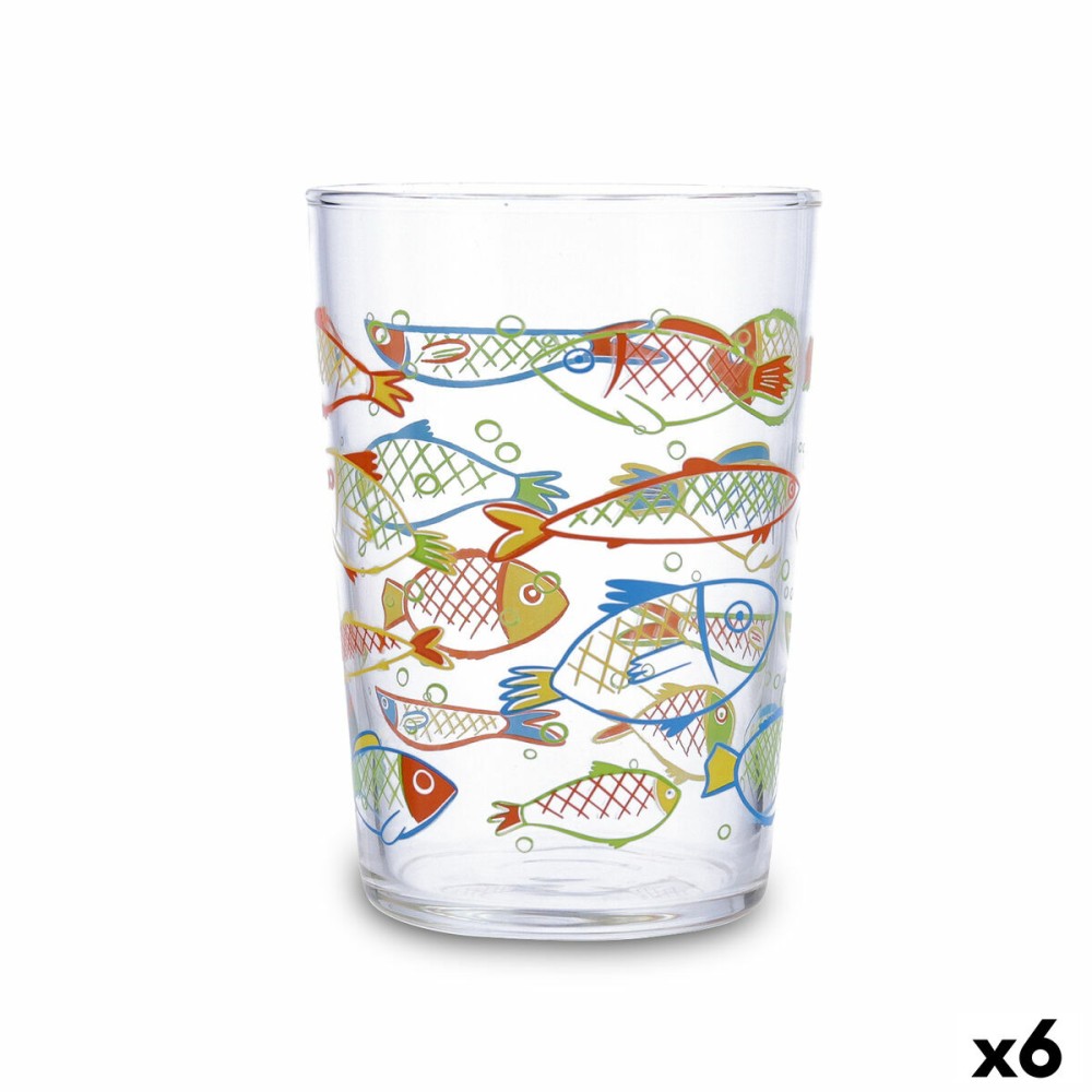 Wasserglas Luminarc Peces Bunt Glas Fische 500 ml (6 Stück)