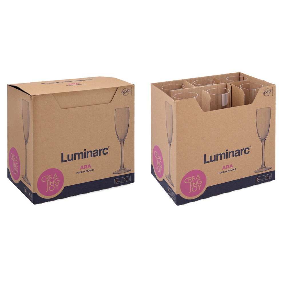 Coupe de champagne Luminarc Ara Transparent verre 160 ml (6 Unités)