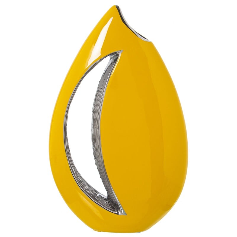 Vase Alexandra House Living Jaune Argenté Céramique 8 x 17 x 27 cm