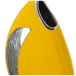 Vase Alexandra House Living Yellow Silver Ceramic 8 x 17 x 27 cm