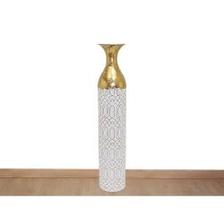 Bodenvase Alexandra House Living Weiß Gold Metall 15 x 78 x 15 cm