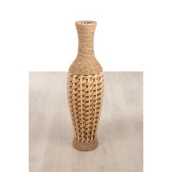 Vase de sol Alexandra House Living Marron PVC Fibre naturelle 29 x 100 x 29 cm