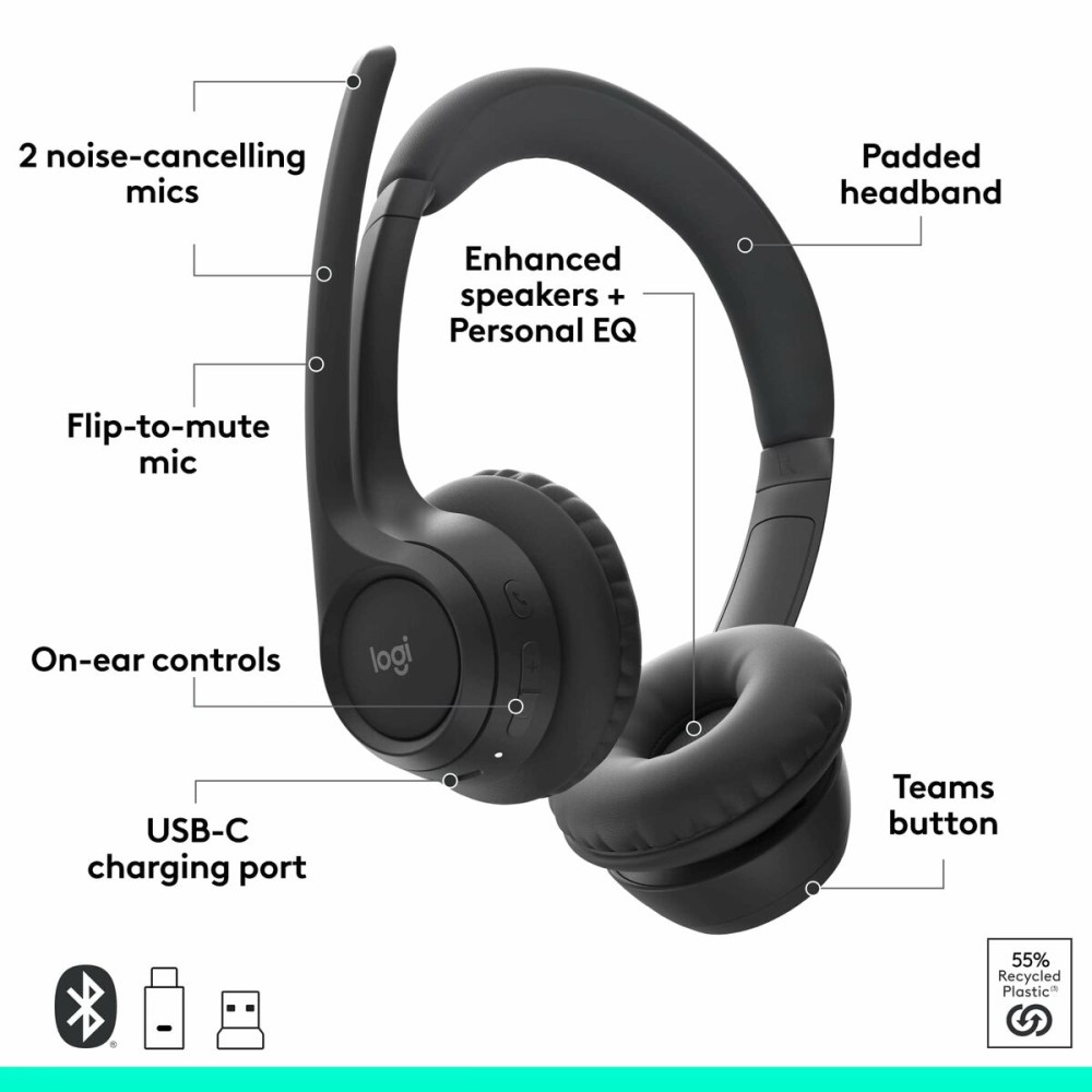 Wireless Headphones Logitech Black