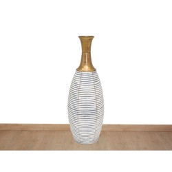 Bodenvase Alexandra House Living Weiß Gold Metall 20 x 62 x 20 cm