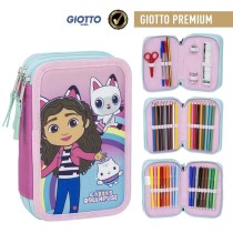 Triple Pencil Case Gabby's Dollhouse Pink 12,5 x 6,5 x 19,5 cm