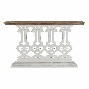 Console DKD Home Decor 8424001793600 142 x 30 x 83 cm Sapin Naturel Blanc Bois MDF