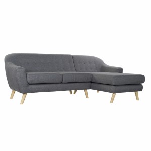 Dreisitzer-Sofa DKD Home Decor 8424001799442 Grau Bunt natürlich Holz Kautschukholz Scandi 230 x 144 x 84 cm