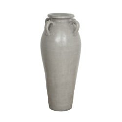 Bodenvase Alexandra House Living Grau Terrakotta 30 x 80 x 30 cm Mit Griffen