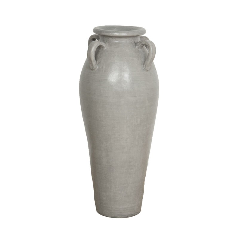 Vase de sol Alexandra House Living Gris Terre cuite 30 x 80 x 30 cm Avec des poignées