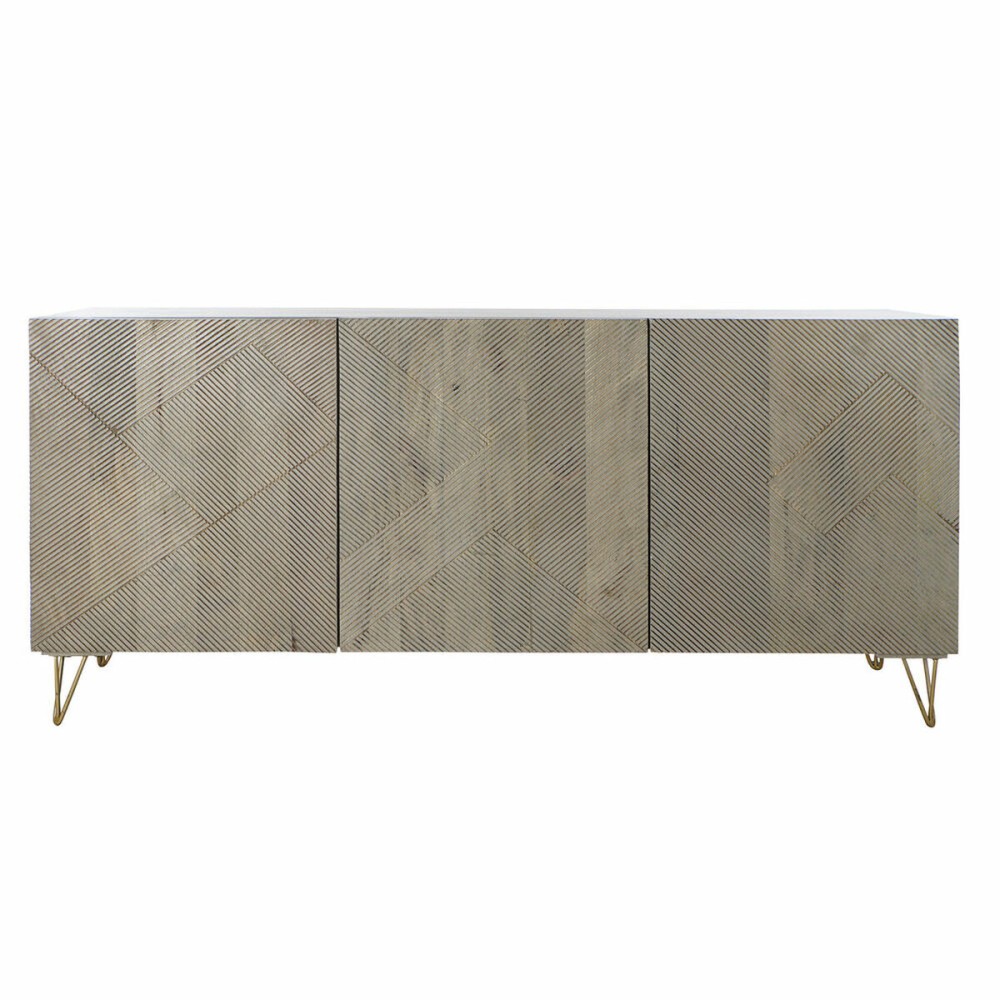 Anrichte DKD Home Decor   Grau Gold Metall Mango-Holz (160 x 45 x 75 cm)