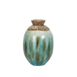 Vase Alexandra House Living Bleu Marron Terre cuite 22 x 35 x 22 cm