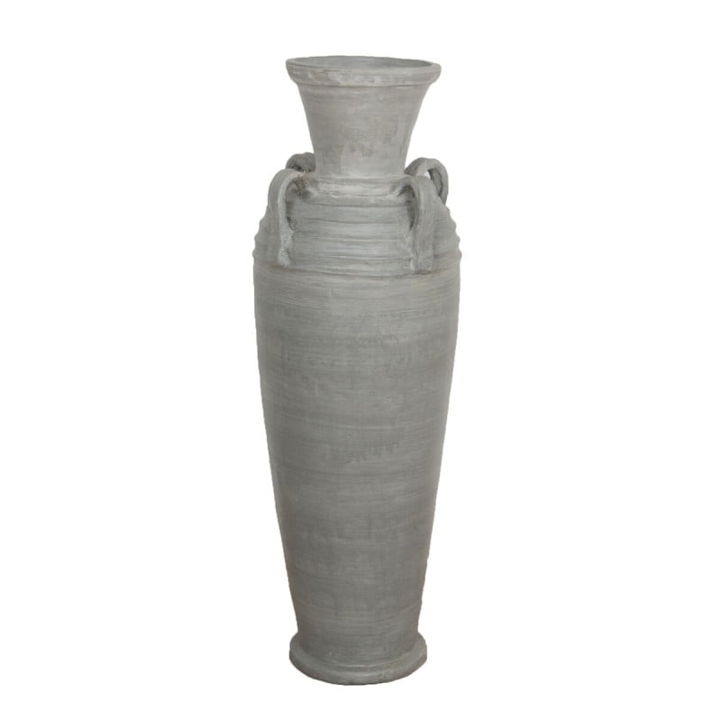 Bodenvase Alexandra House Living Grau Terrakotta 33 x 100 x 33 cm Mit Griffen