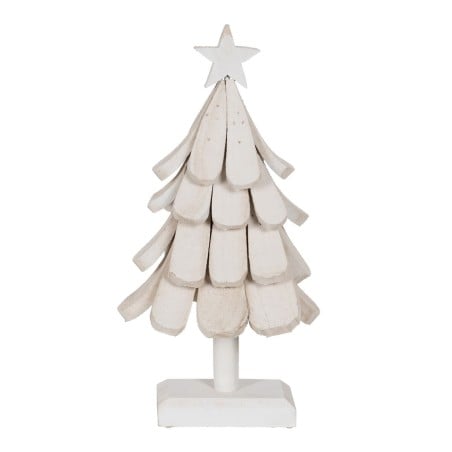 Sapin de Noël Blanc Bois de paulownia Arbre 31 x 25 x 60 cm