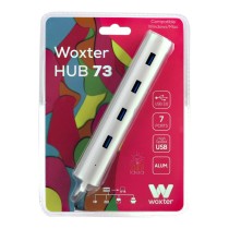 Hub USB Woxter PE26-142 Blanc Argenté Aluminium (1 Unité)