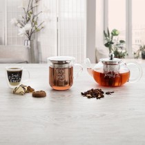 Cup with Tea Filter Quid Serenia Transparent 350 ml (3 Pieces)