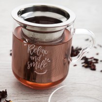 Cup with Tea Filter Quid Serenia Transparent 350 ml (3 Pieces)