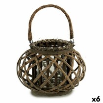 Laterne Gift Decor 38619 Braun korb Glas 30 x 18,5 x 23 cm (6 Stück)