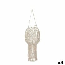 Lantern Gift Decor JC20-24238PC White Cotton Crystal Macrame 24 x 90 x 24 cm (4 Units)