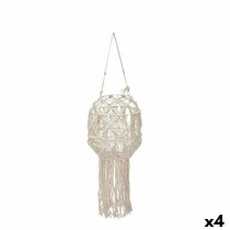 Laterne Gift Decor JC20-24238PC Weiß Baumwolle Kristall Makramee 24 x 90 x 24 cm (4 Stück)