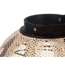 Lanterne Gift Decor D23027S Noir Beige Bois Tissu verre Lanterne 30 x 30 x 30 cm Avec poignée (2 Unités)