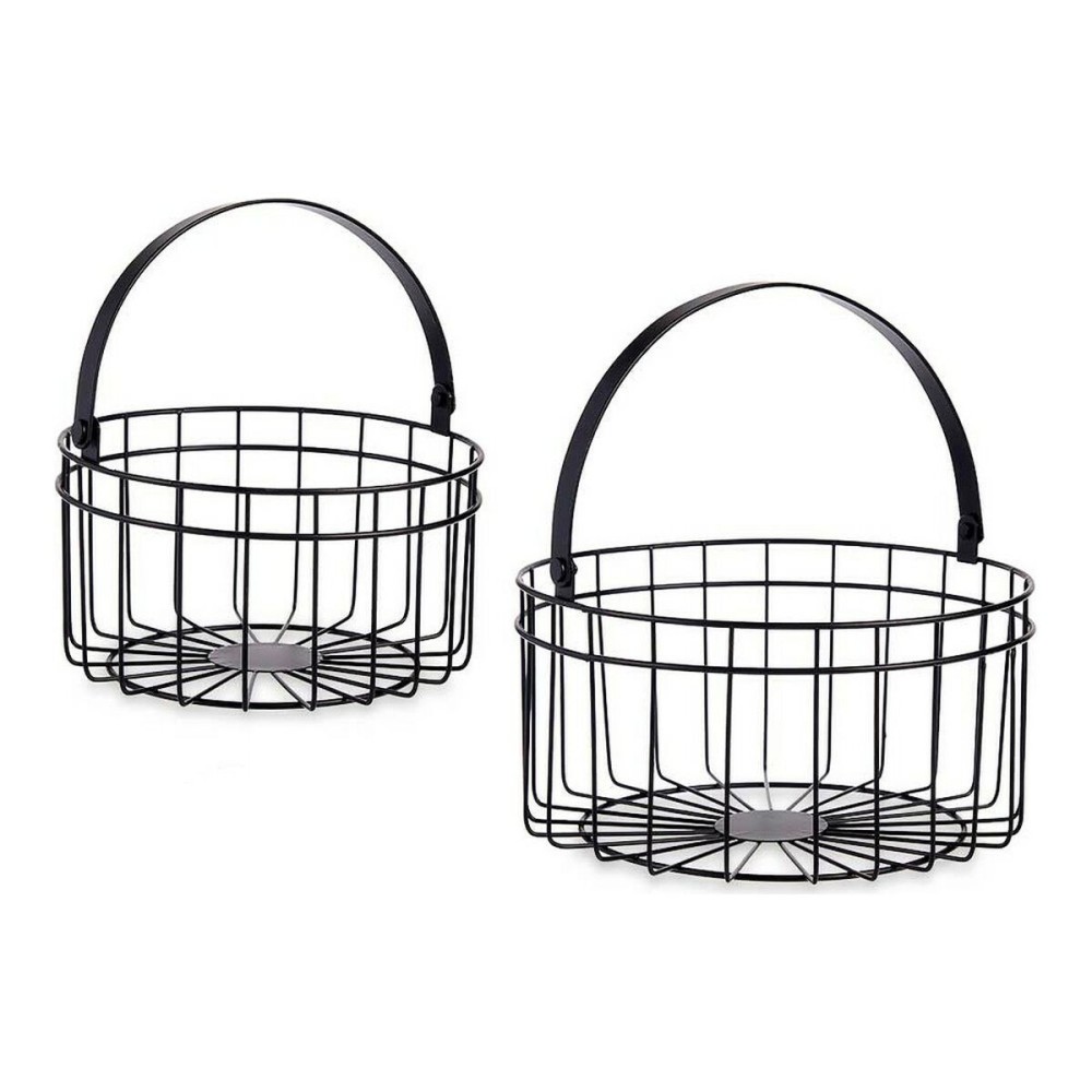 Set de basket Gift Decor JY19150BK Noir Métal 25 x 27 x 25 cm