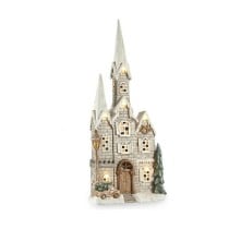 Décorations de Noël Krist+ CC2187107 Blanc Marron Vert Gris Maison Noël 20 x 125 x 55 cm Lumière LED Musique