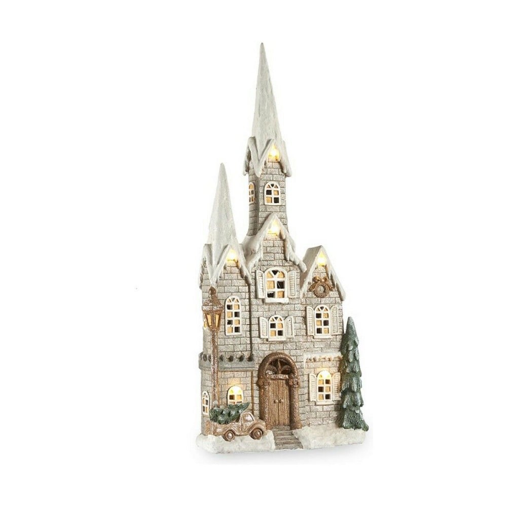 Décorations de Noël Krist+ CC2187107 Blanc Marron Vert Gris Maison Noël 20 x 125 x 55 cm Lumière LED Musique