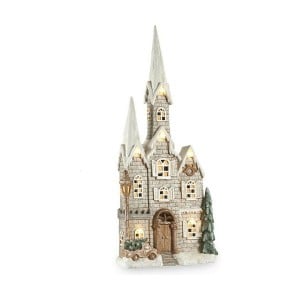 Décorations de Noël Krist+ CC2187107 Blanc Marron Vert Gris Maison Noël 20 x 125 x 55 cm Lumière LED Musique