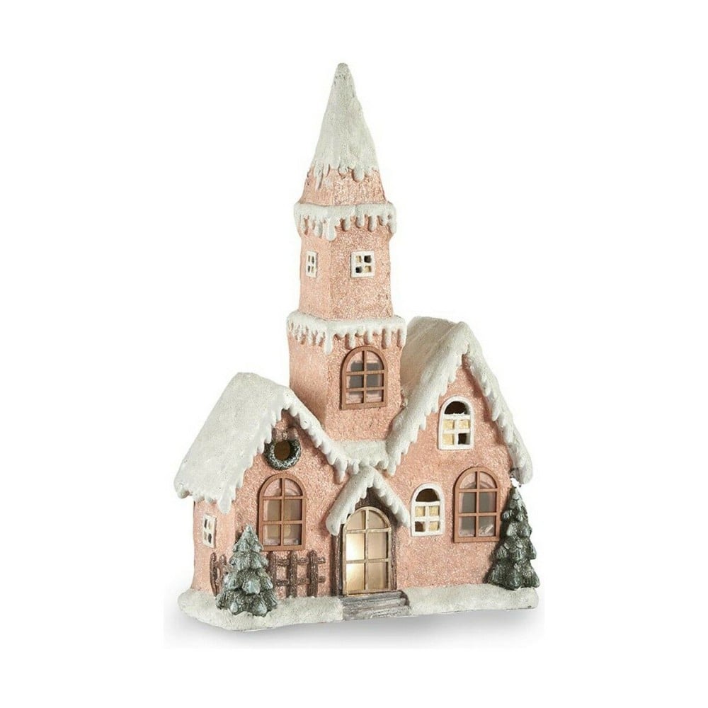 Décorations de Noël Krist+ CC2187084 Blanc Marron Vert Rose Maison Noël 21 x 77 x 48 cm Lumière LED