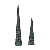 Christmas bauble Krist+ 193YYX38-MNCA-6 Blue Golden Sequins Christmas 9,5 x 60 x 9,5 cm Cones