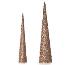 Décorations de Noël Krist+ 193YYX38-MNCA-3 Bronze Doré Cônes 9,5 x 60 x 9,5 cm Paillettes (4 Unités)