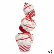 Décorations de Noël Krist+ D012131589-1MUL Blanc Rouge Tour Gâteau 20 x 50 x 20 cm (2 Unités)