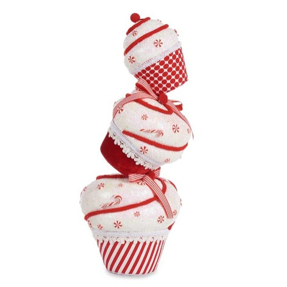 Décorations de Noël Krist+ D012131589-1MUL Blanc Rouge Tour Gâteau 20 x 50 x 20 cm (2 Unités)