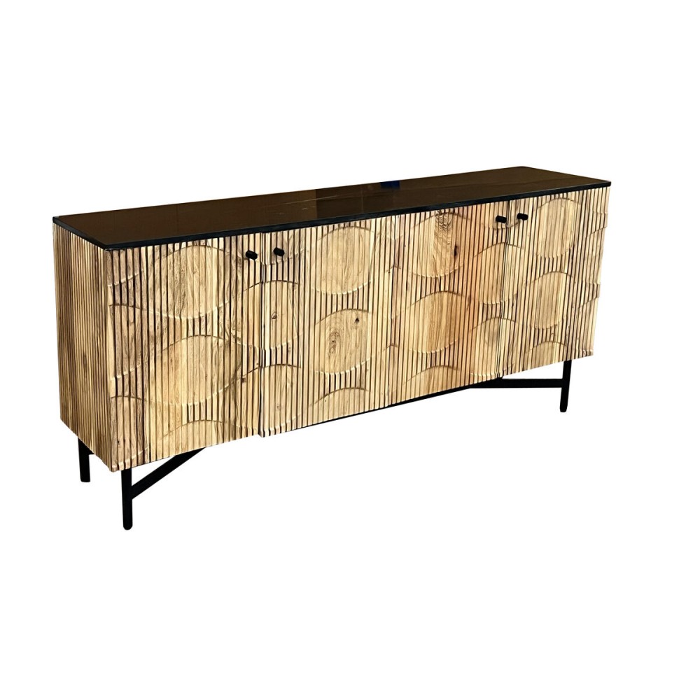 Buffet Home ESPRIT Noir Naturel Marbre Acacia 175 x 40 x 76 cm