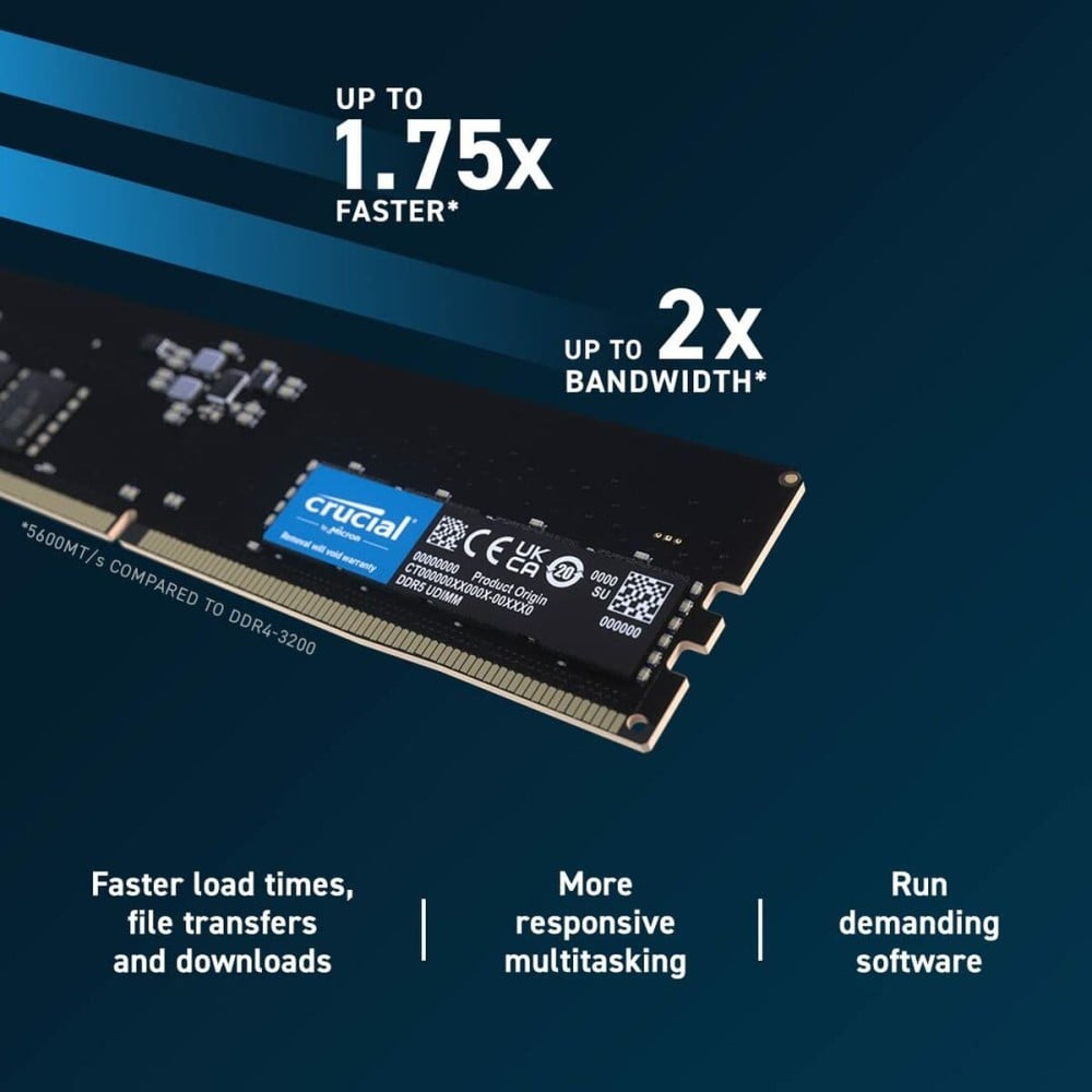 RAM Memory Crucial CT8G56C46U5 8 GB DDR5 SDRAM DDR5 5600 MHz