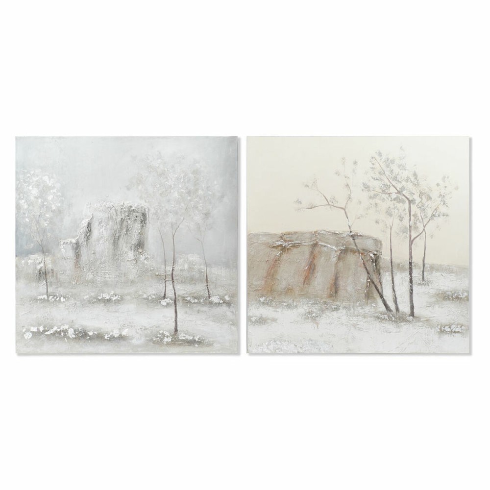 Toile DKD Home Decor Pin Toile 100 x 3,8 x 100 cm (2 Pièces)