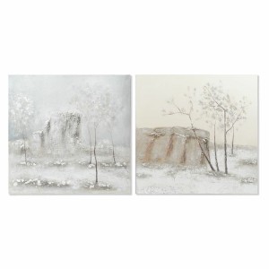 Leinwand DKD Home Decor Kiefer Leinwand 100 x 3,8 x 100 cm (2 Stücke)